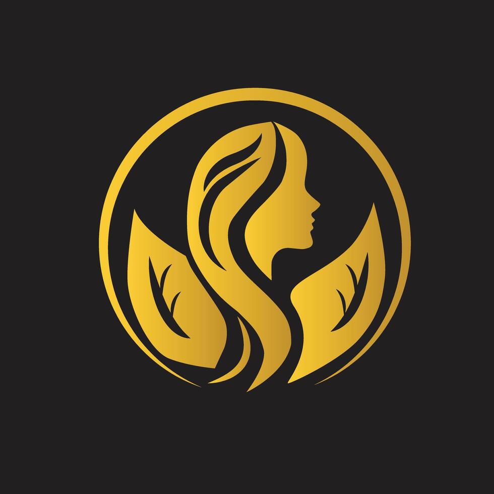 nature woman go green logo vector