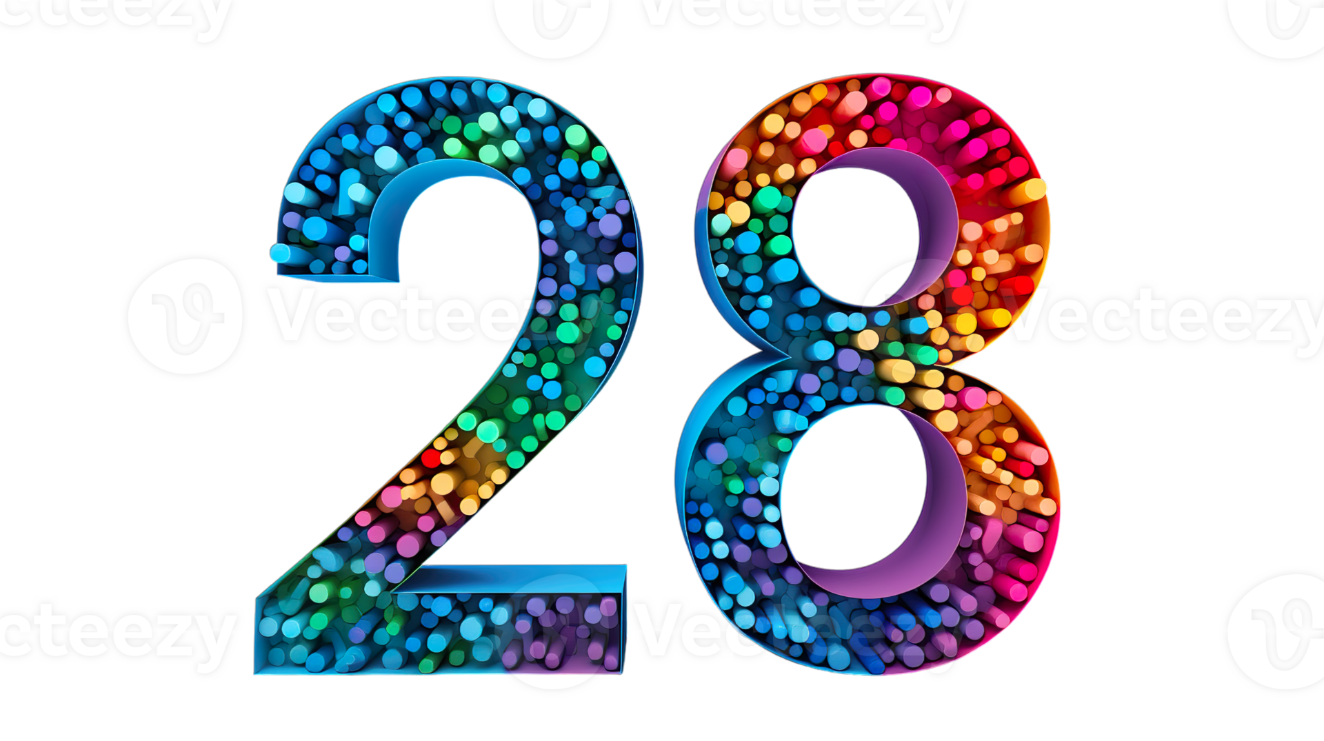 28 colorful numbers on transparent background 50763551 PNG