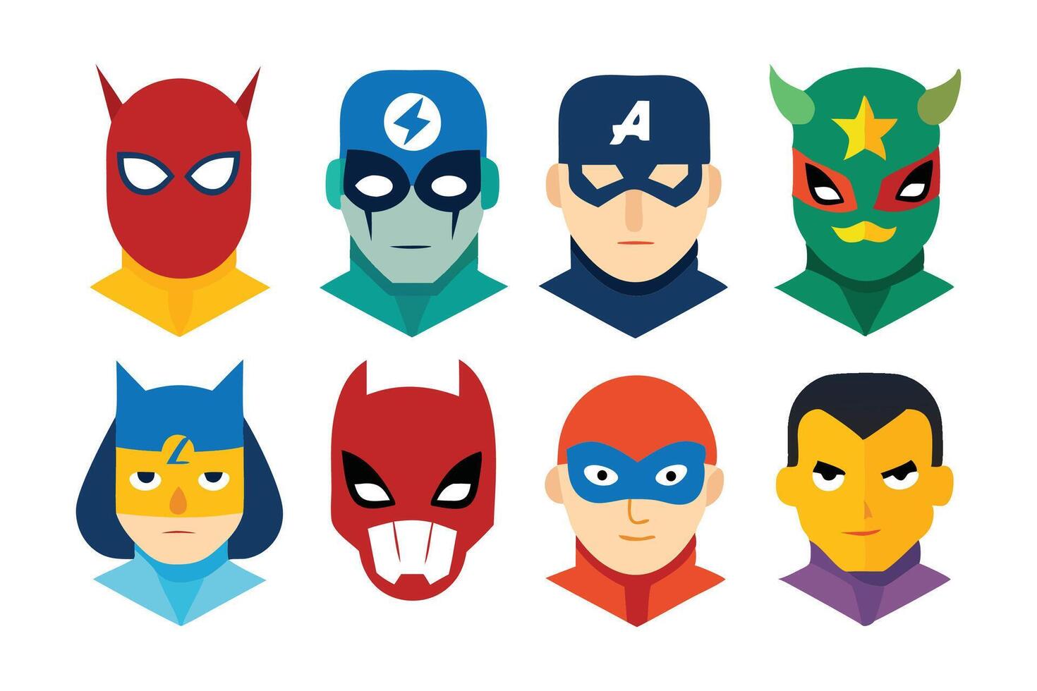 Superhero mask isolated flat illustration on white background. vector