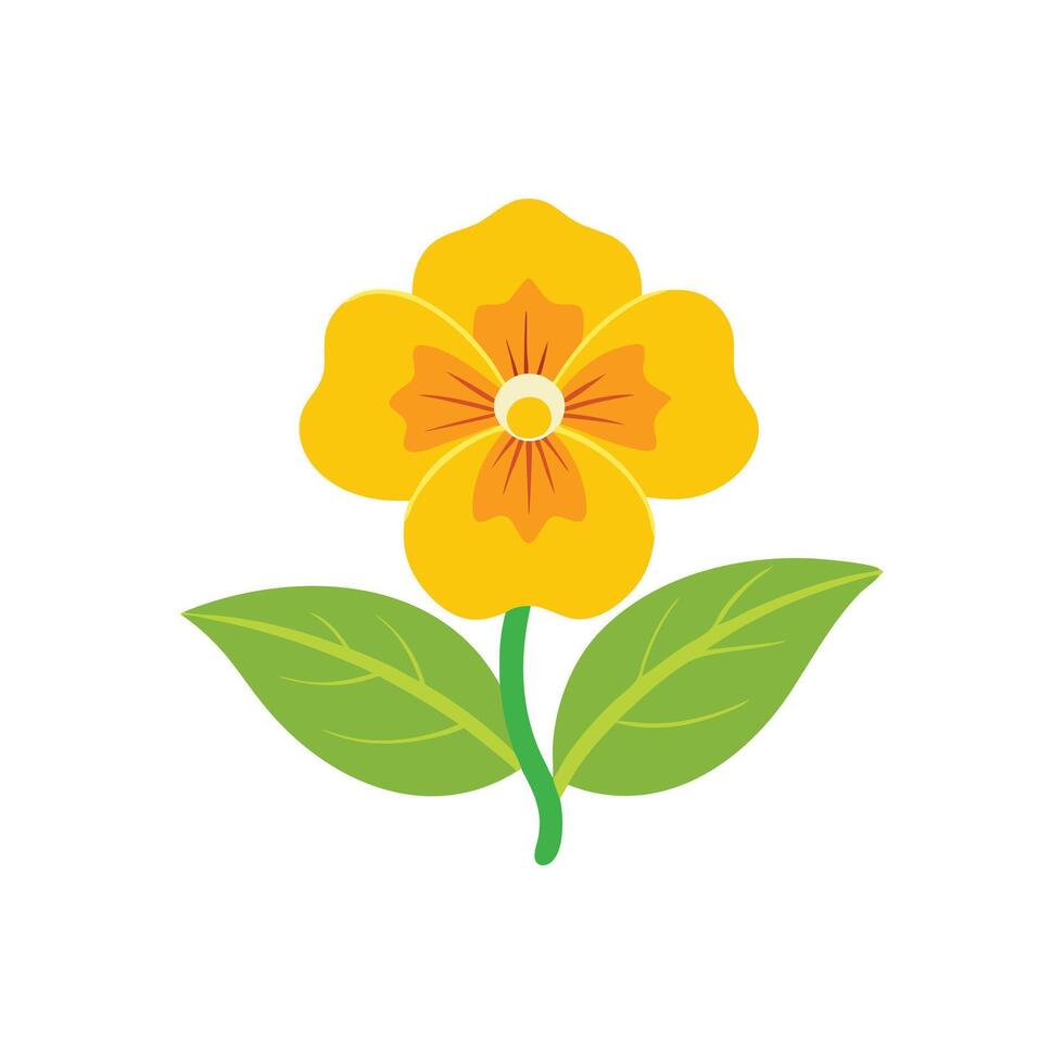 Mimulus Flower flower isolated flat illustration on white background vector