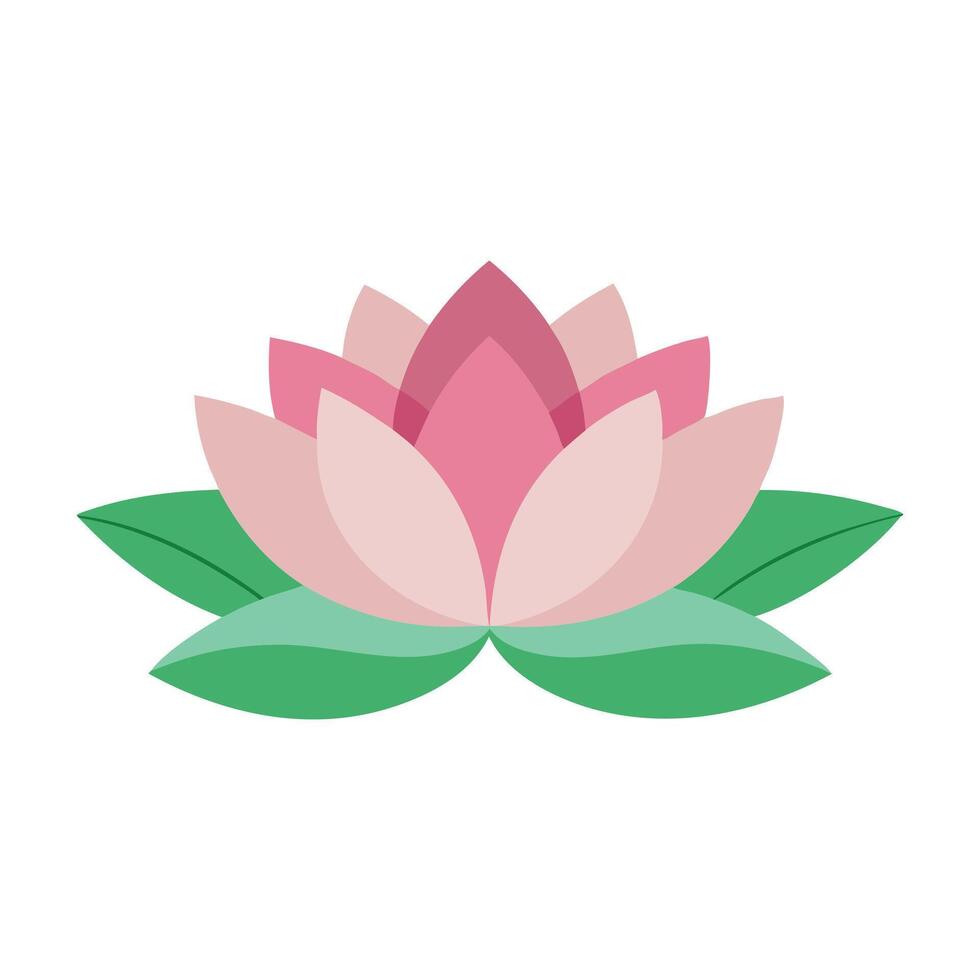 Lotus flower isolated flat illustration on white background vector