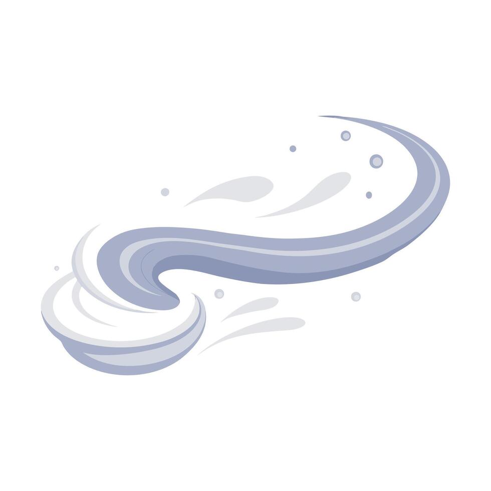 White dust stream swirling flat illustration white background vector