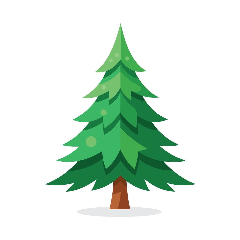 Fir tree isolated flat illustration on white background. vector