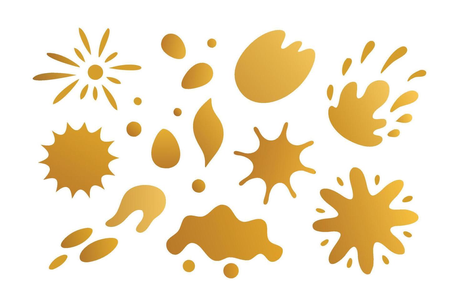 Abstract gold splash texture flat illustration white background vector