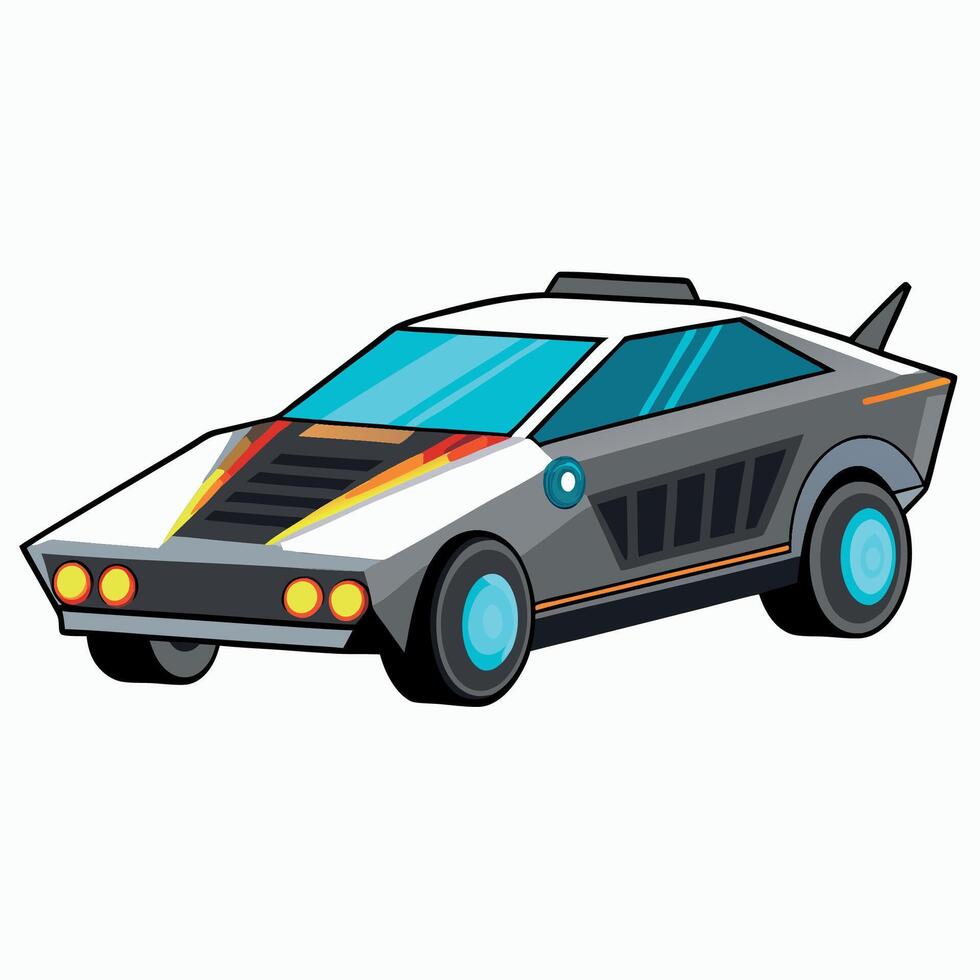 Cartoon car on a white background vector