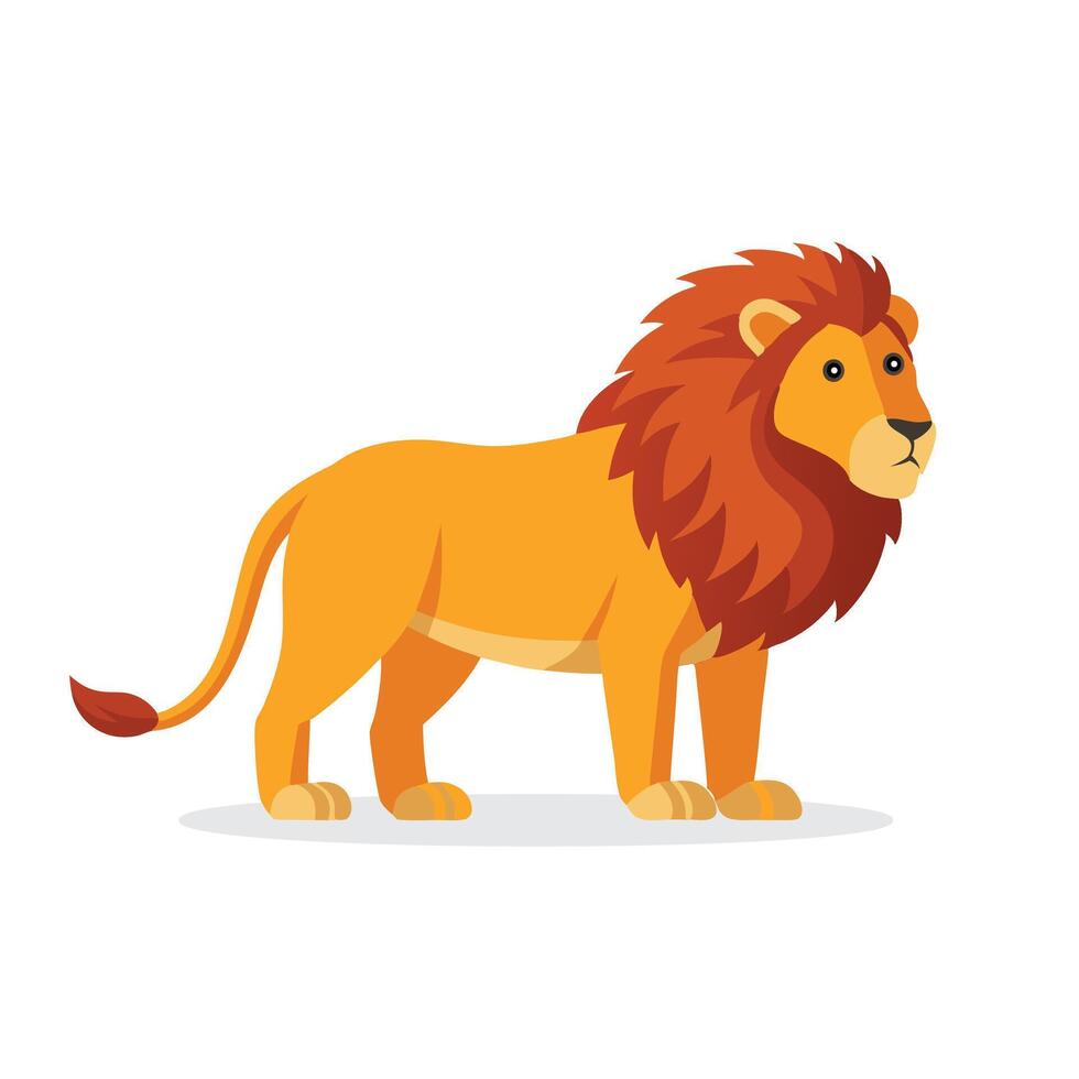 Lion animal isolated flat illustration on white background vector