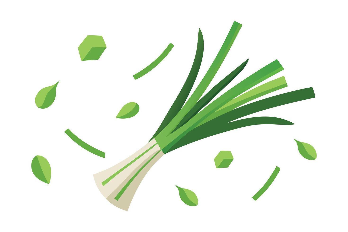 Chopped green onions isolated flat illustration white background vector