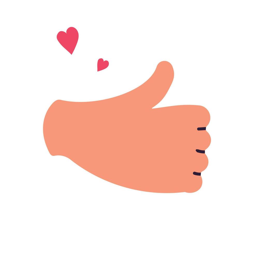 Thumb up hand gesture illustration. Good, great job, well done, ok or like symbol business or marketing concept for website or social media banner . Concept of approval, agreement. vector