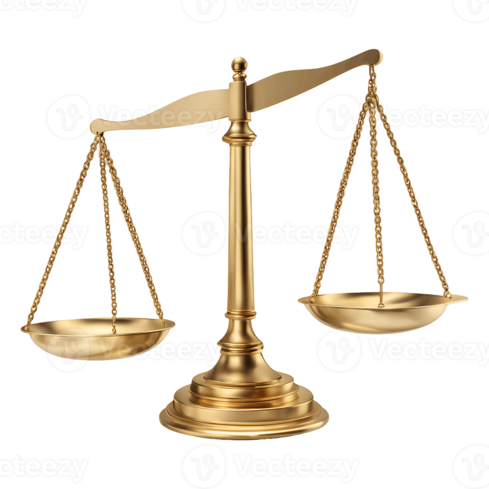 Scale of Justice 3D Element Isolated on Transparent Background png