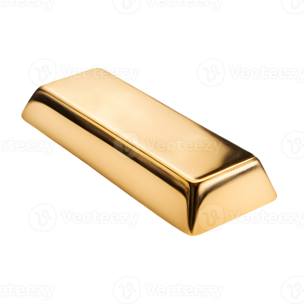 3D Gold Bar Isolated on Transparent Background png
