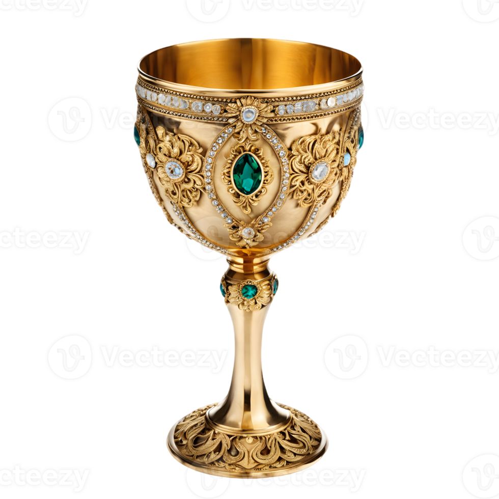 Ornate Goblet with Decorative Detailing Isolated on Transparent Background png