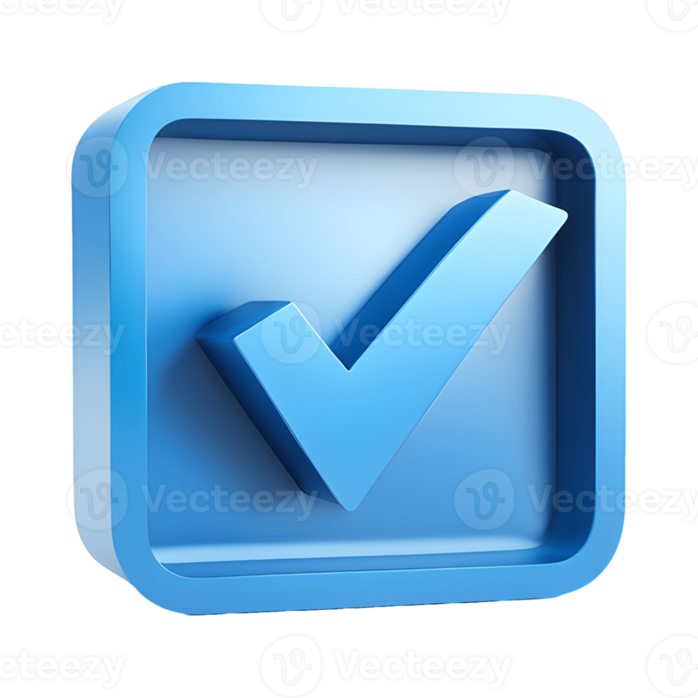 Blue Checkmark in a Square Isolated on Transparent Background png