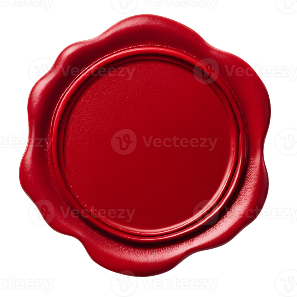 Red Wax Seal with Blank Space Isolated on Transparent Background png