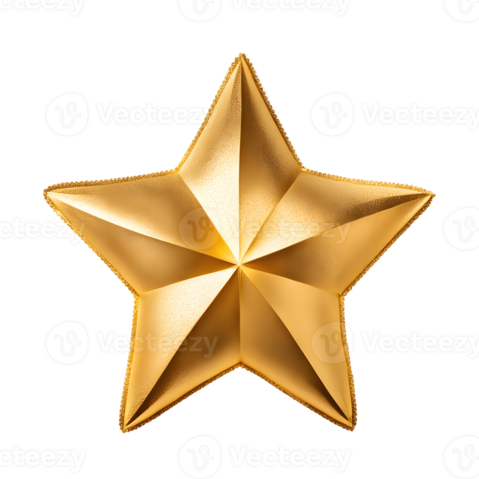 Golden Star Isolated on Transparent Background png