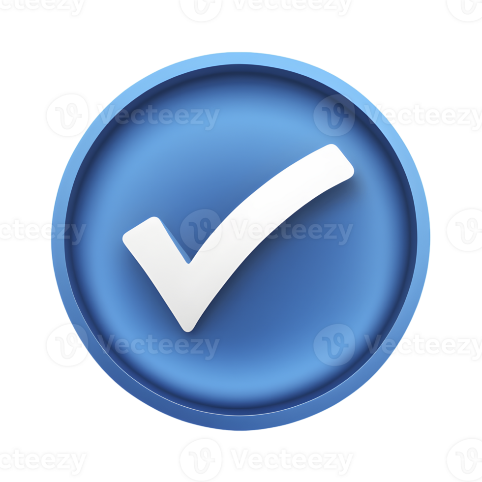 3D Check Mark Icon Isolated on Transparent Background png