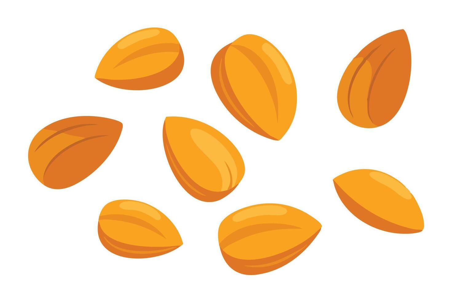 Pumpkin seeds set isolated flat illustration white background vector
