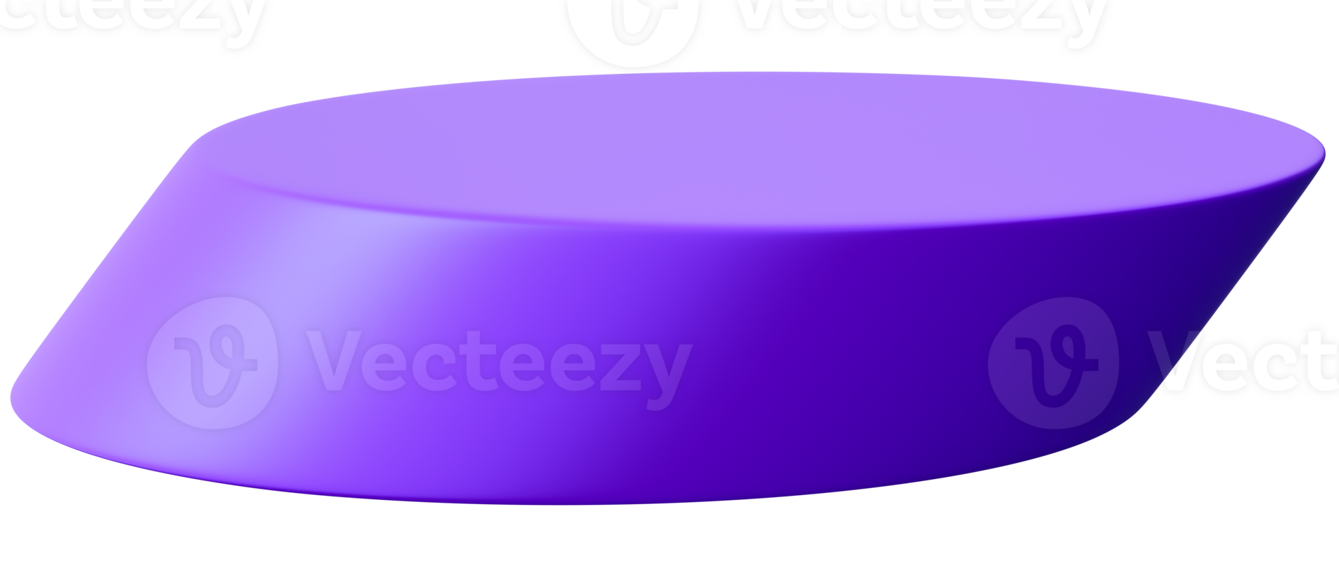 Vibrant, round podium on transparent background. Modern, playful mock up for product, toy display. Cut out pedestal or platform. Empty scene. Purple color. 3D render. png