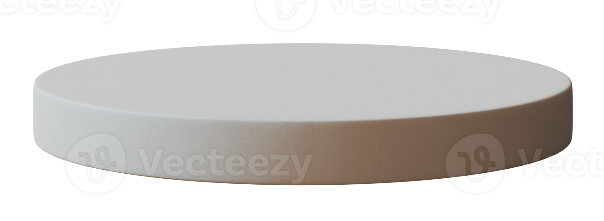 Beige round podium on transparent background. Modern minimalist mock up for product display. Cut out pedestal or platform. 3D render. png