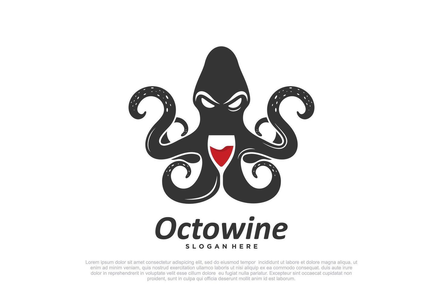 Octowine logo design element for your business vector