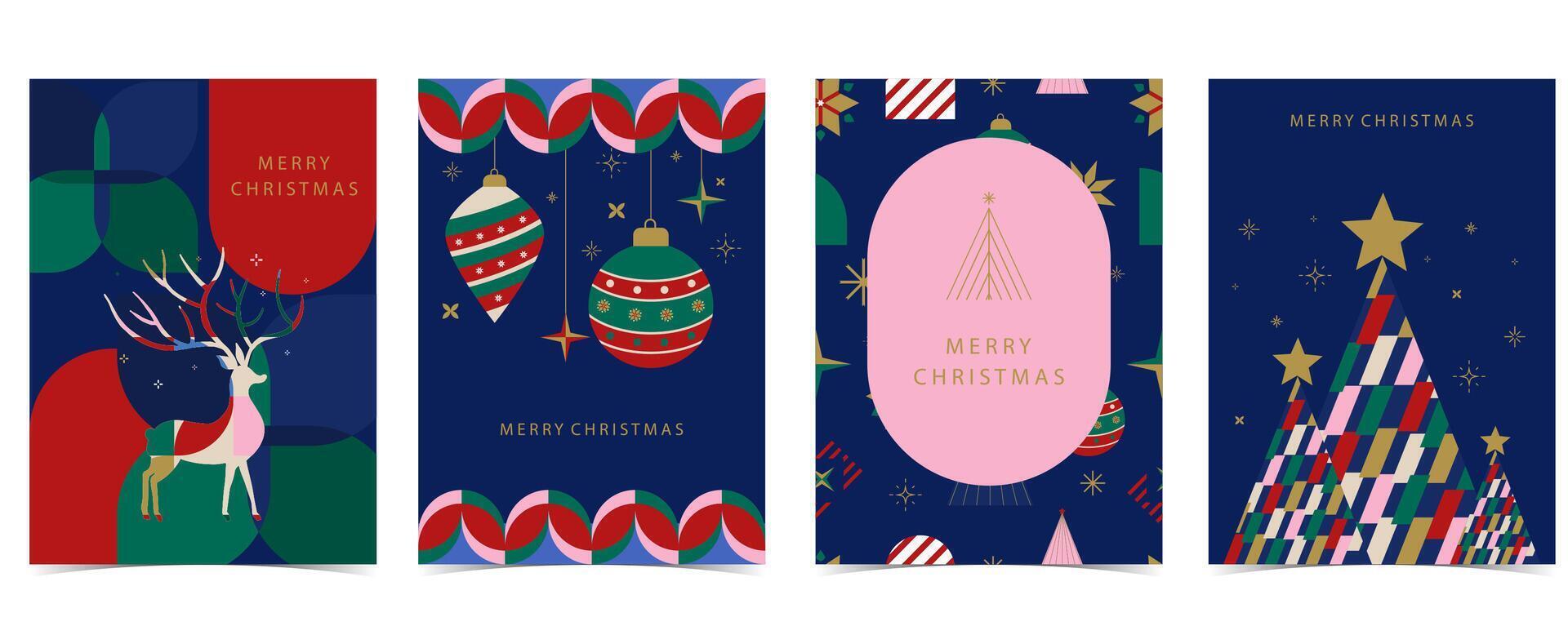 Christmas and happy new year background with reindeer vector