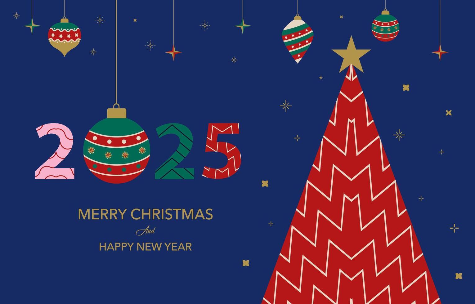Christmas and happy new year background. horizontal banner design vector