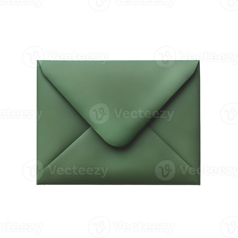 Green Envelope , Transparent Background, Clean Design, Green Envelope, Sealed Rectangular Envelope, Modern and Simple Style, Isolated Graphic Element for Mail png