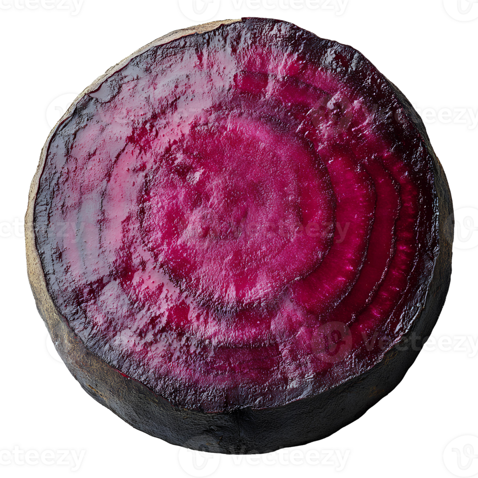Beetroot slice , top view, flat lay design, isolated on transparent background. Fresh red beet slice with vibrant color and natural texture, perfect for food presentation and healthy recipes png