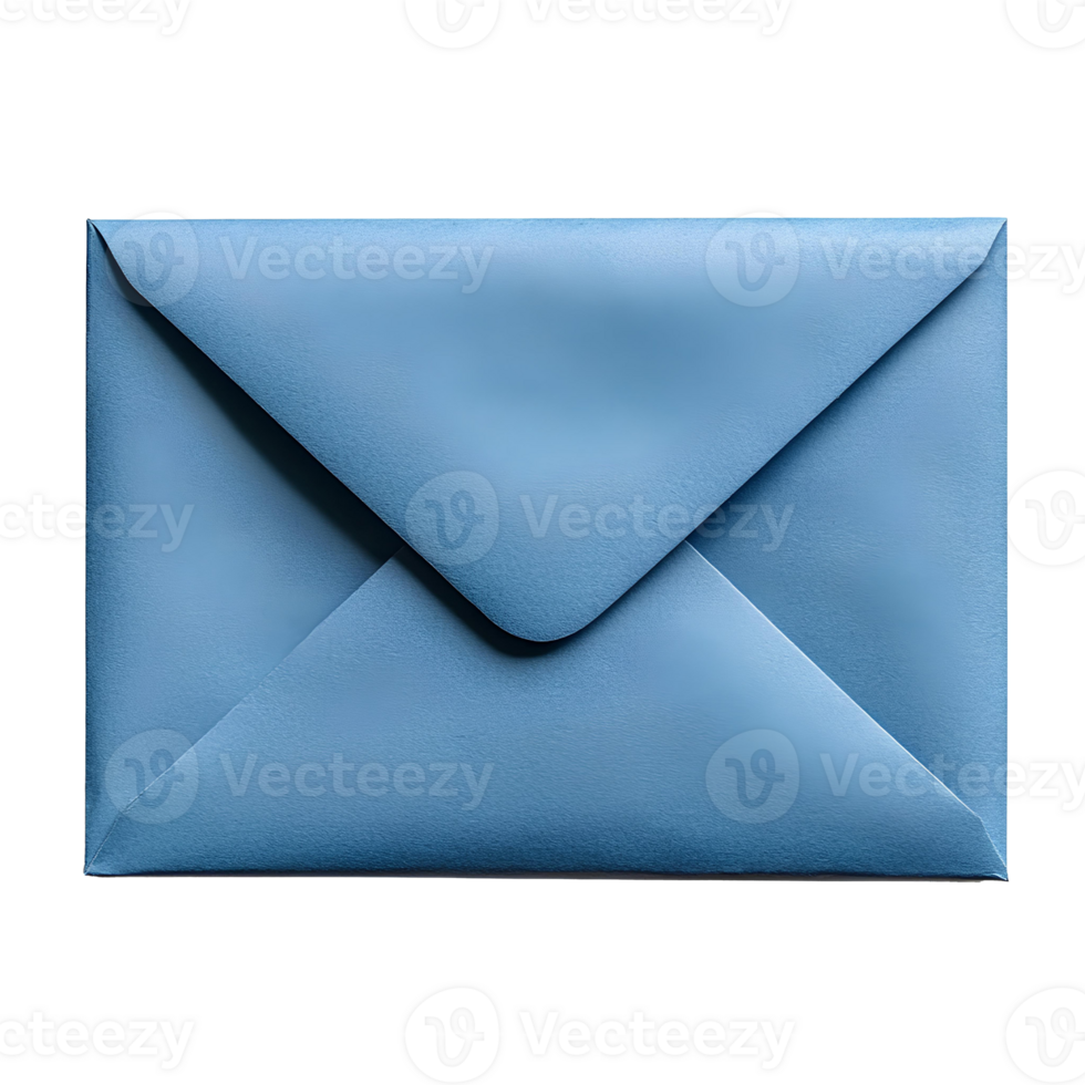 Blue Envelope , Transparent Background, Clean Design, Sky Blue Envelope, Sealed Rectangular Envelope, Modern and Simple Style, Isolated Graphic Element for Mail png