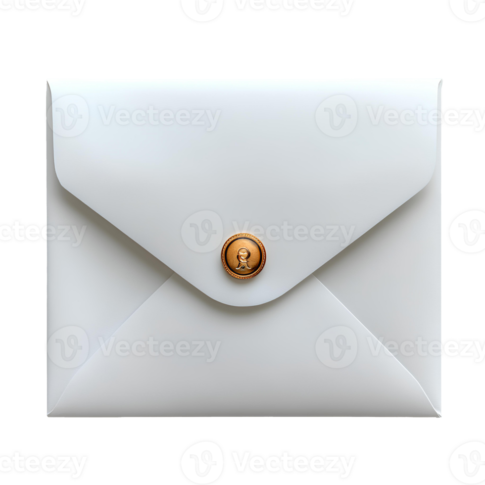 white envelope , Transparent Background, Clean Design, white envelope, Sealed Rectangular Envelope, Modern and Simple Style, Isolated Graphic Element for Mail png