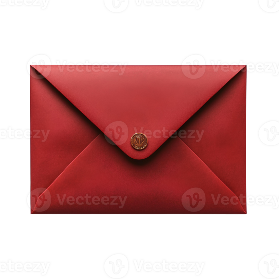 Red Envelope , Transparent Background, Clean Design, Red Envelope, Sealed Rectangular Envelope, Modern and Simple Style, Isolated Graphic Element for Mail png