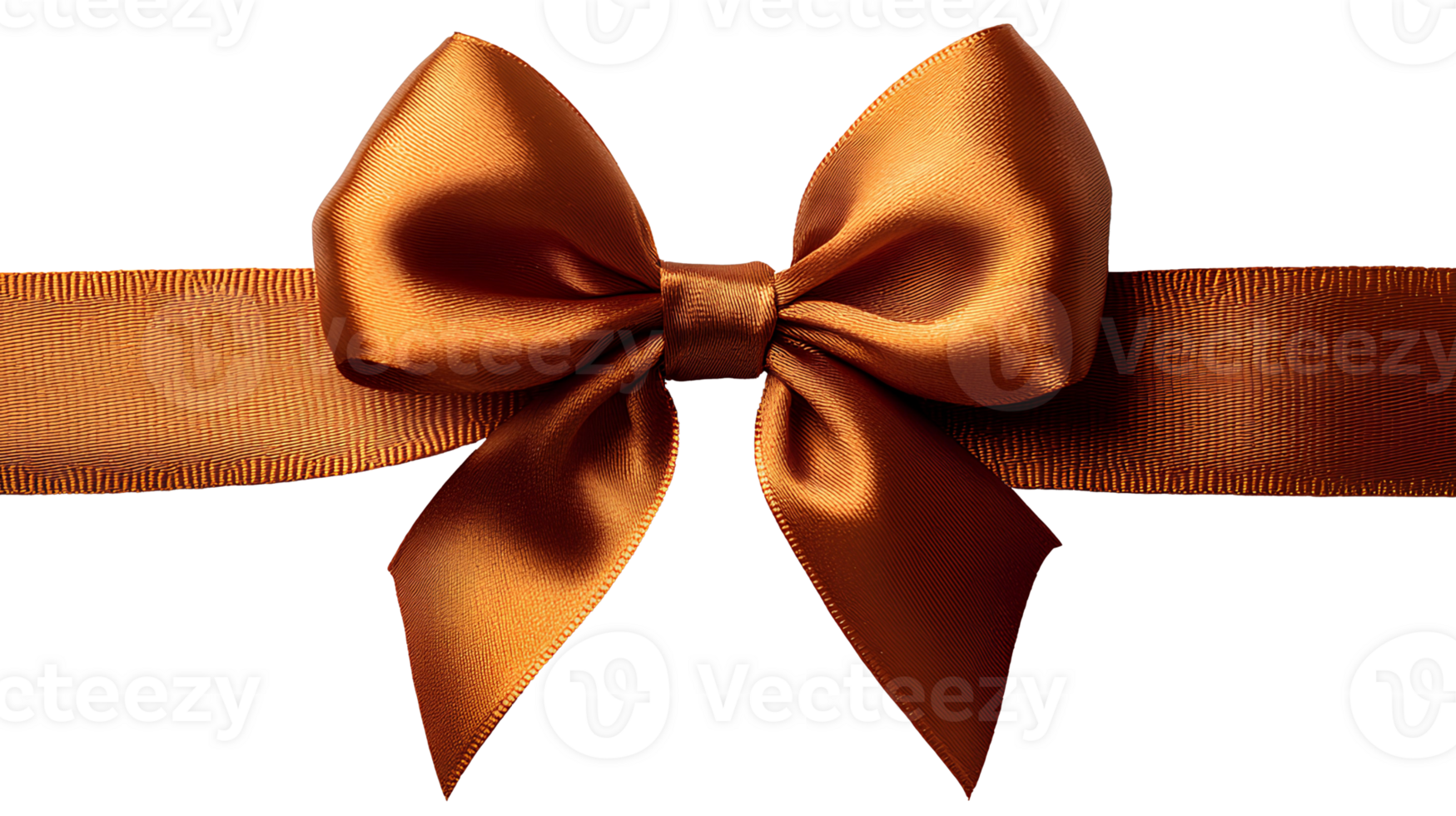 Orange bow for gift wrapping , top view, flat lay design. Festive ribbon bow isolated on transparent background. Elegant and decorative orange bow for presents, holiday gift wrapping, or crafts png