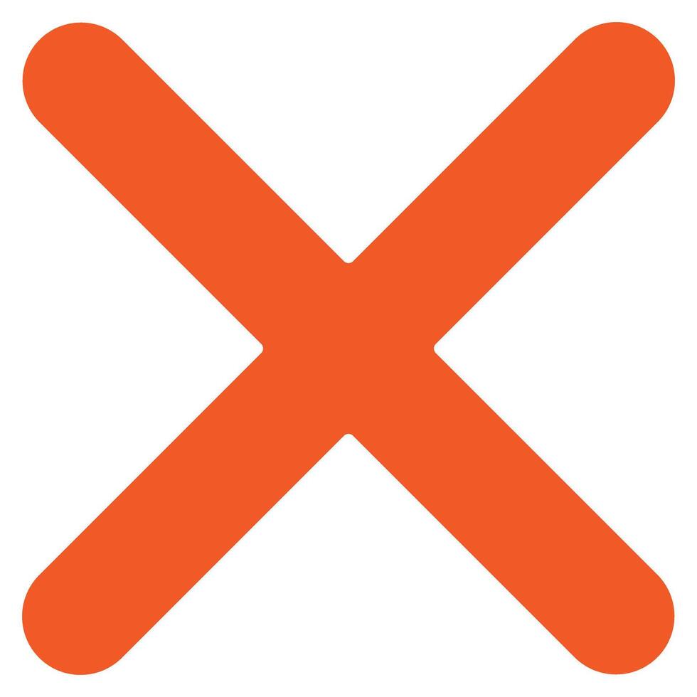 Orange-coloured deny symbol with white background vector