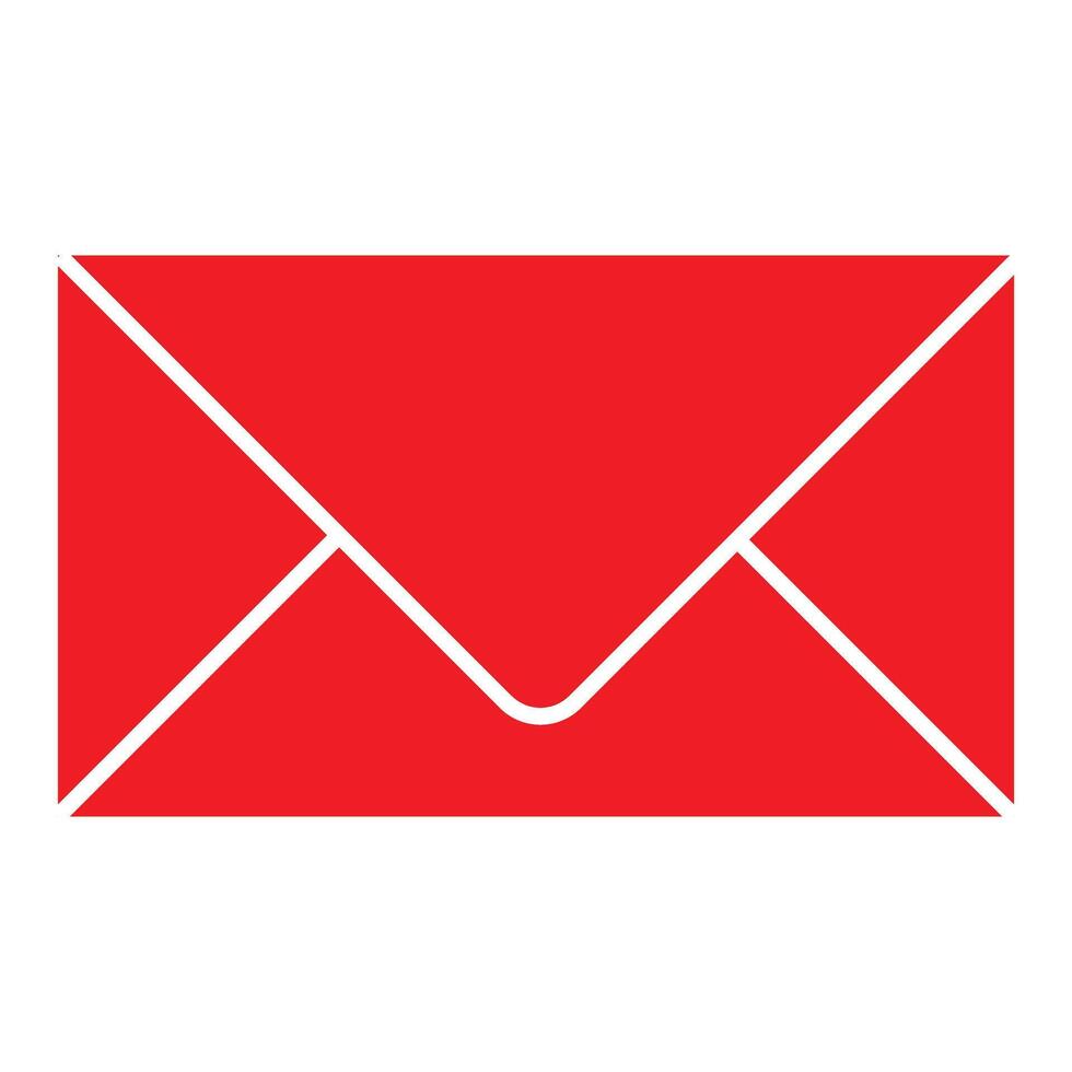 An red-coloured curved corner message icon on a white background vector