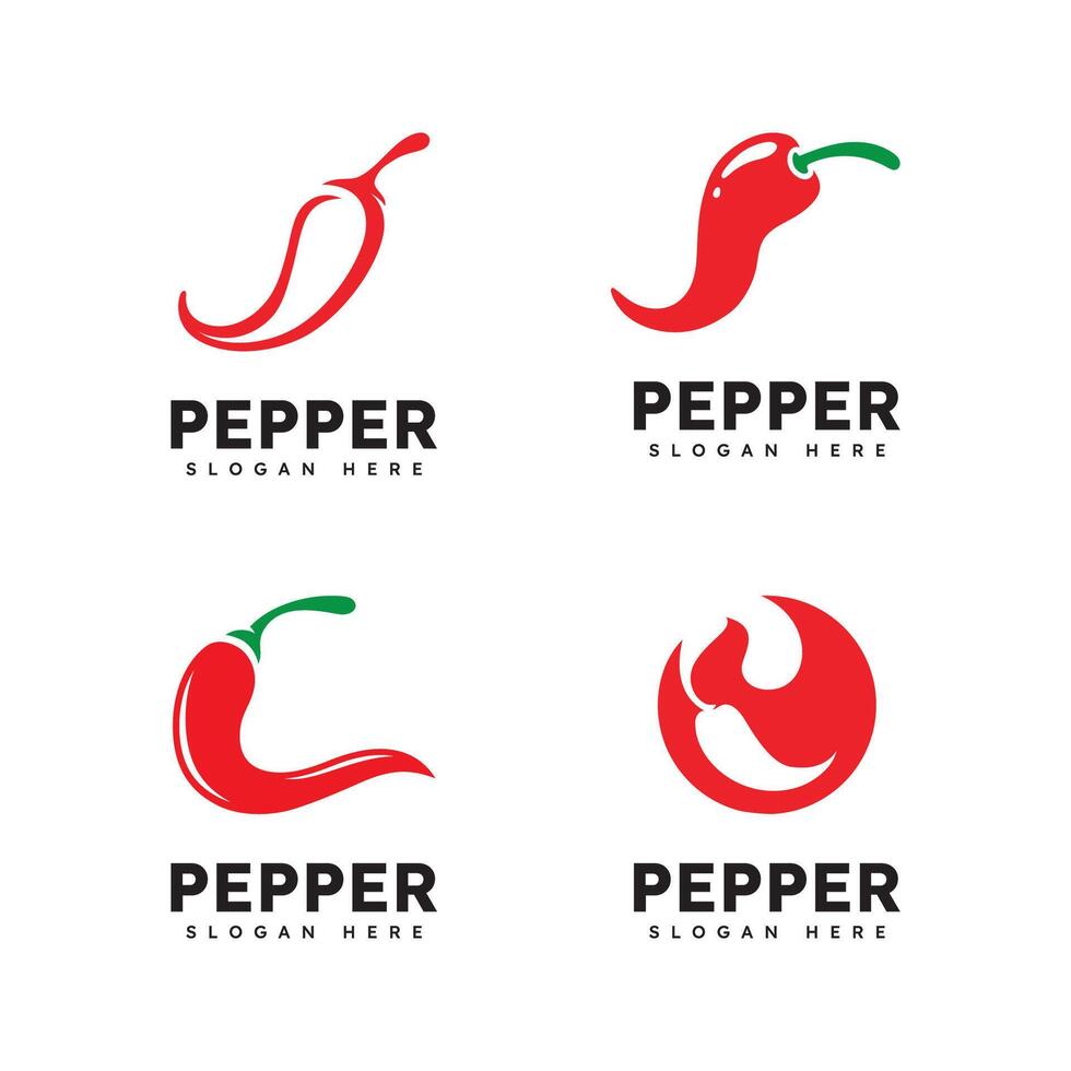 Spicy chili logo , red pepper logo icon template vector
