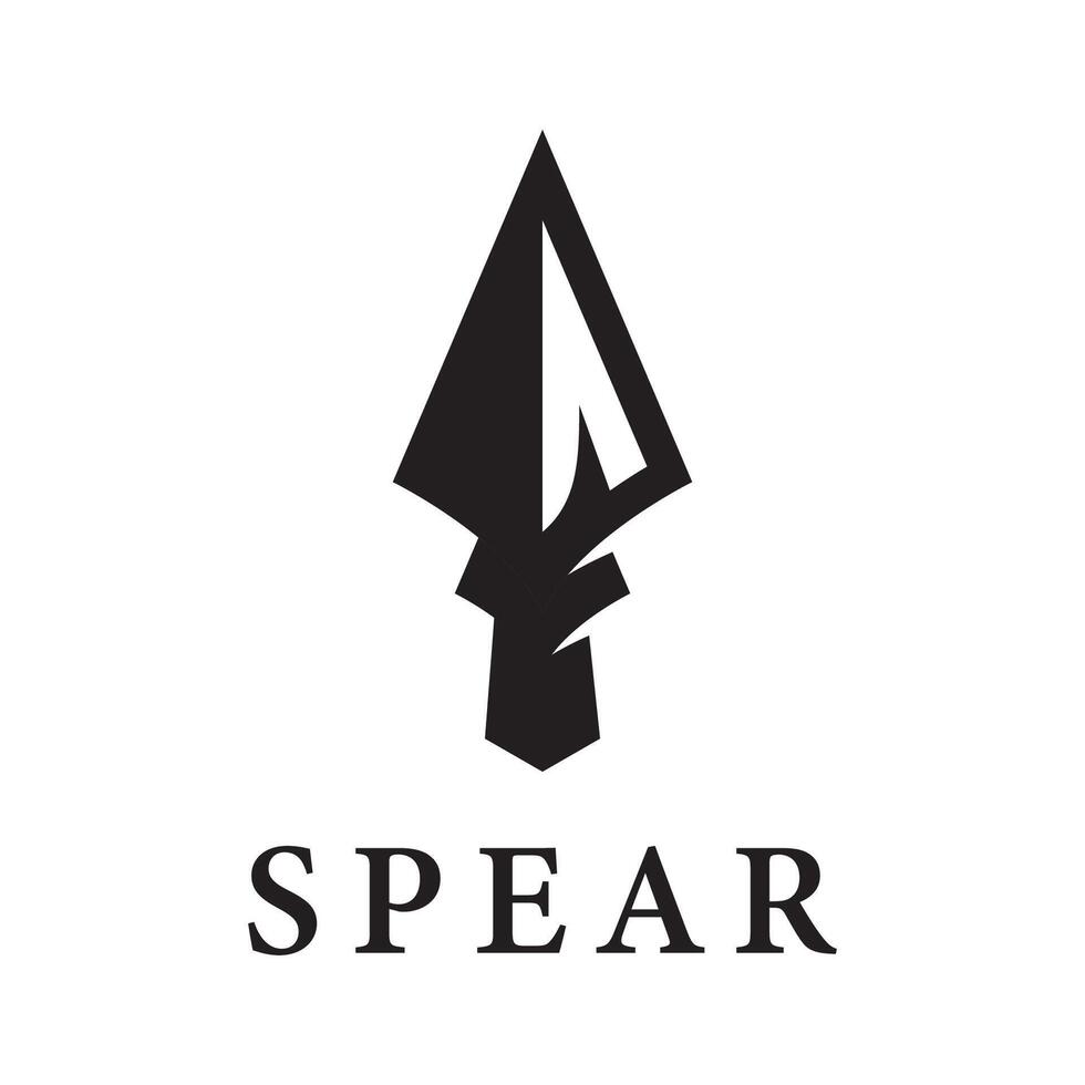 Spear logo icon template design vector