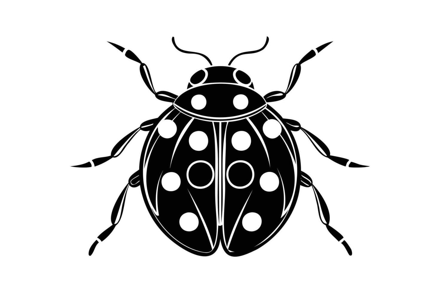 black and white ladybug icon on a white background vector
