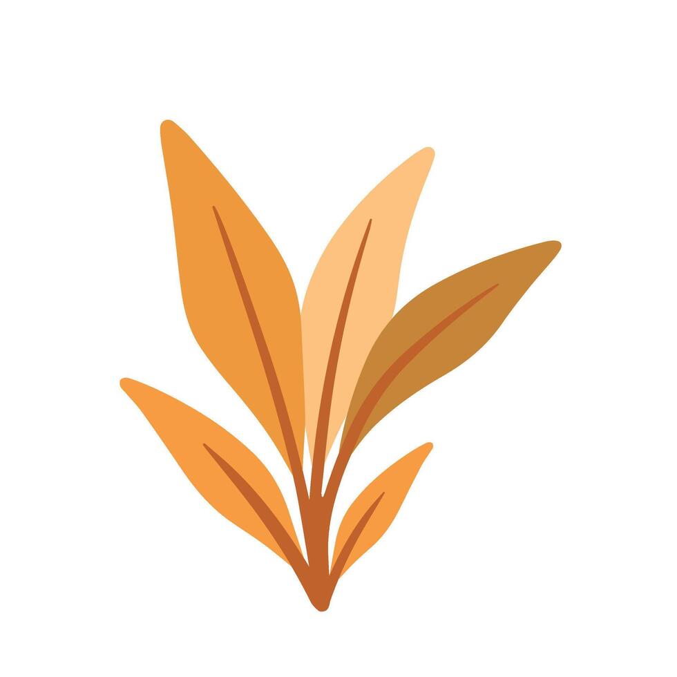 Leaves Plant Icon Hand Drawn for Autumn Nature Element Decoration Illustration vector