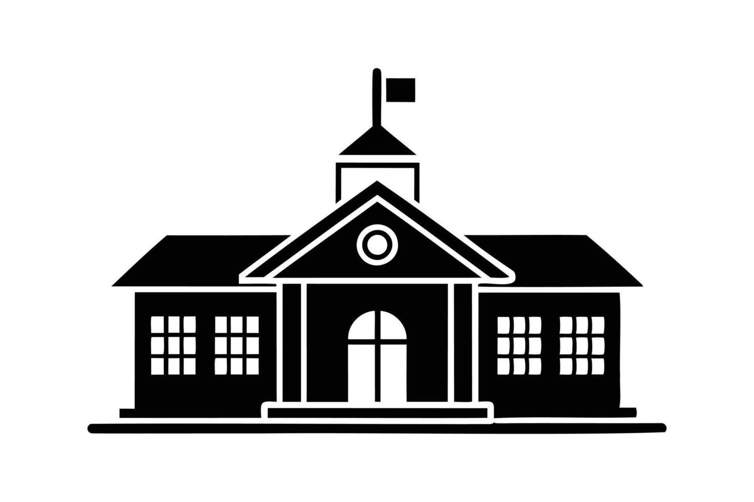 School building icon illustration vector