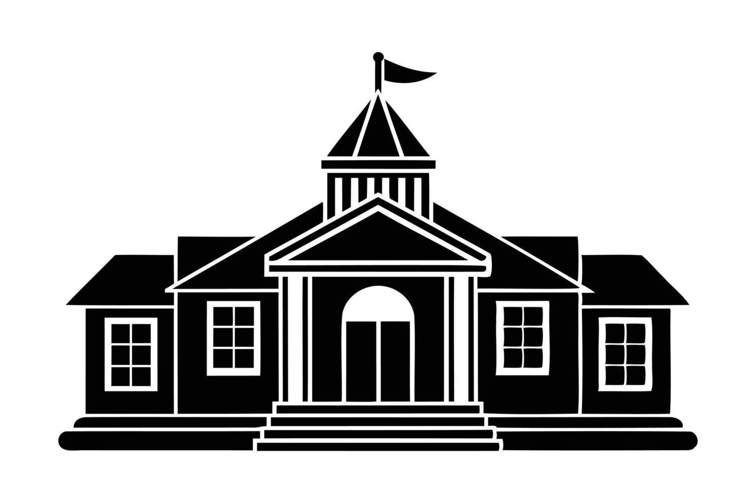 School building icon in simple style illustration illustration vector