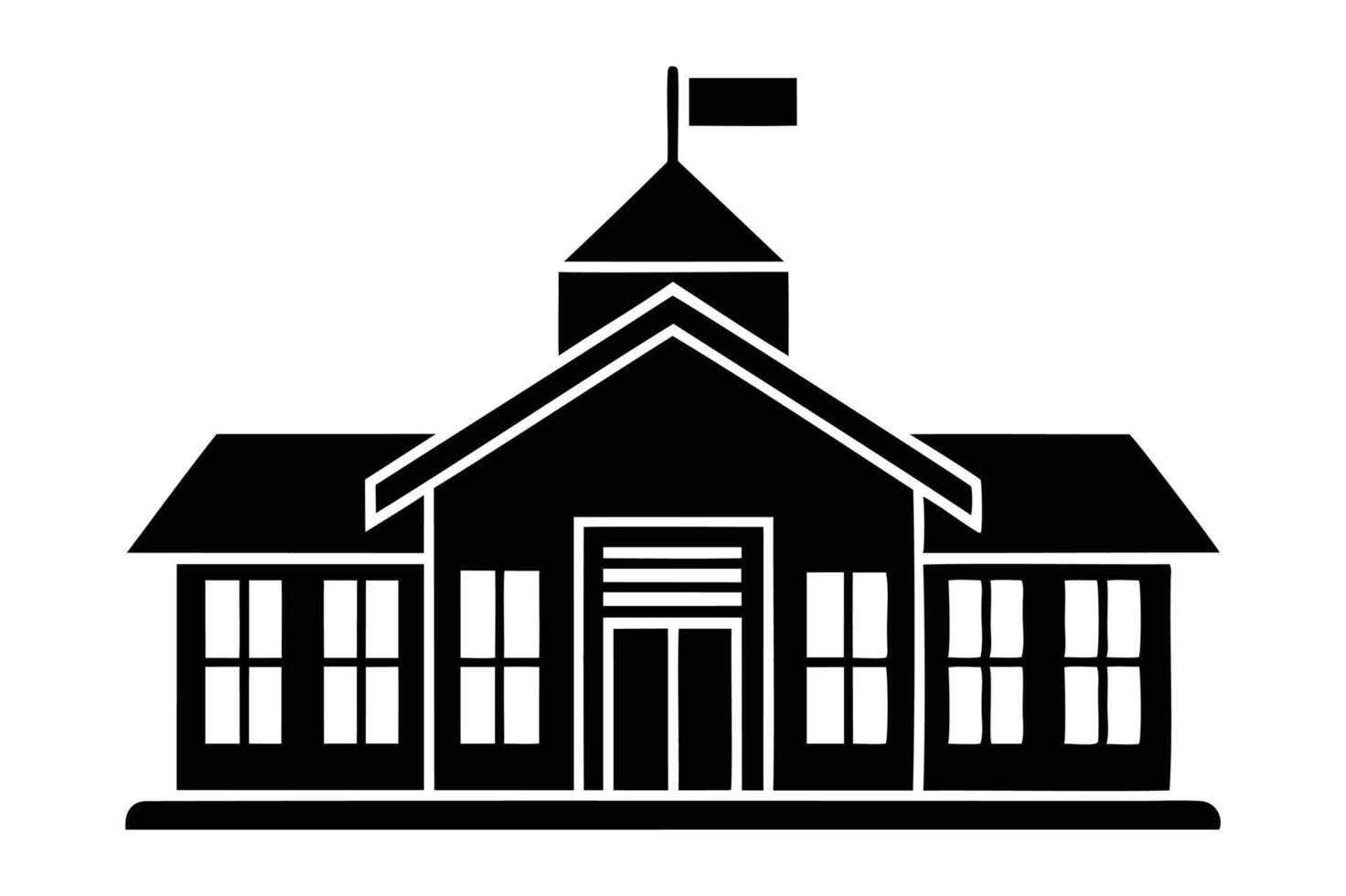School building icon illustration vector
