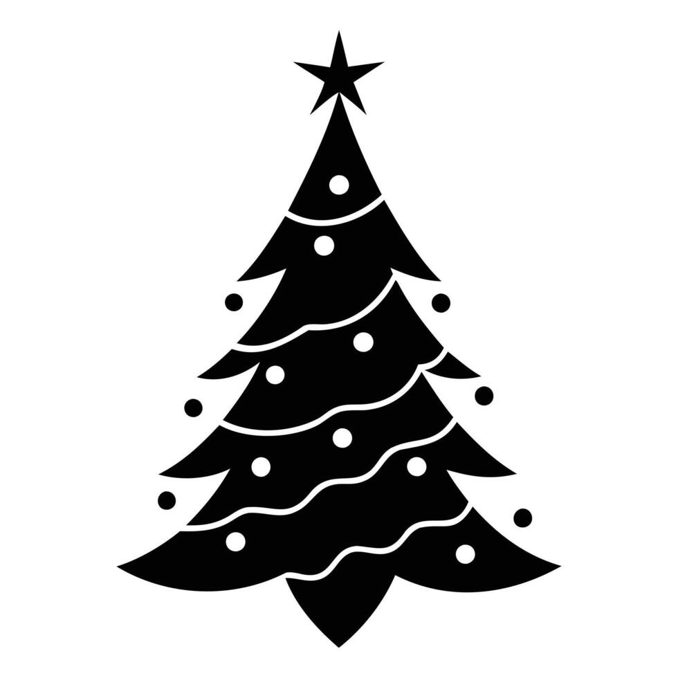 Christmas tree silhouette vector