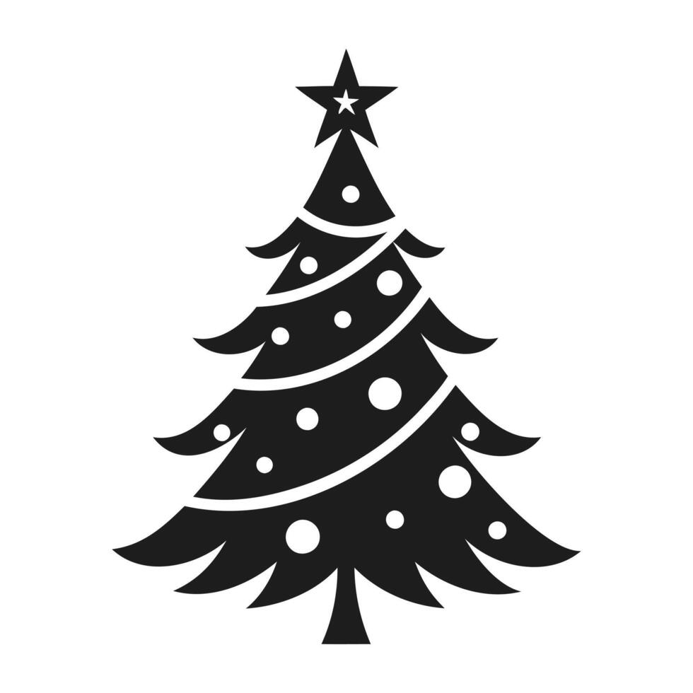 Christmas tree silhouette on a white background vector