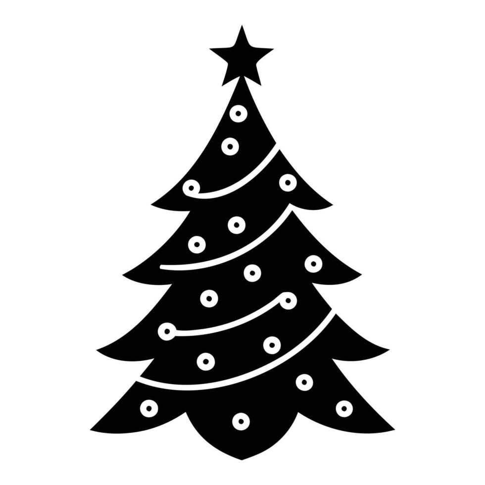Christmas tree silhouette on a white background vector