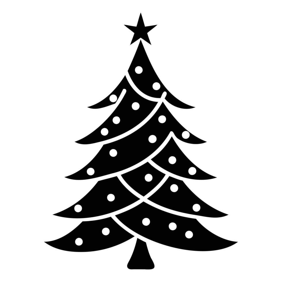 Christmas tree silhouette on a white background vector