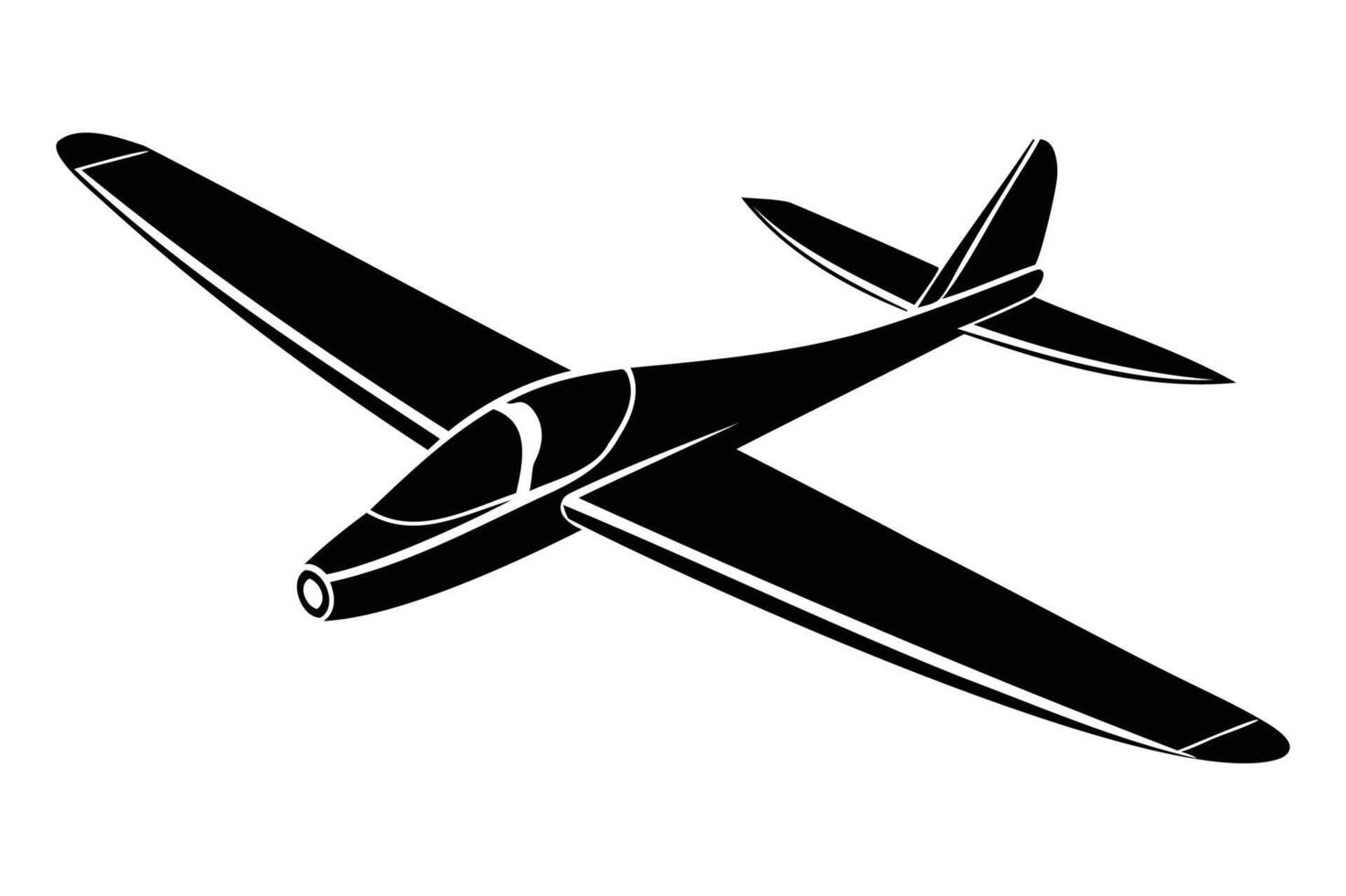 A black and white airplane on a white background vector
