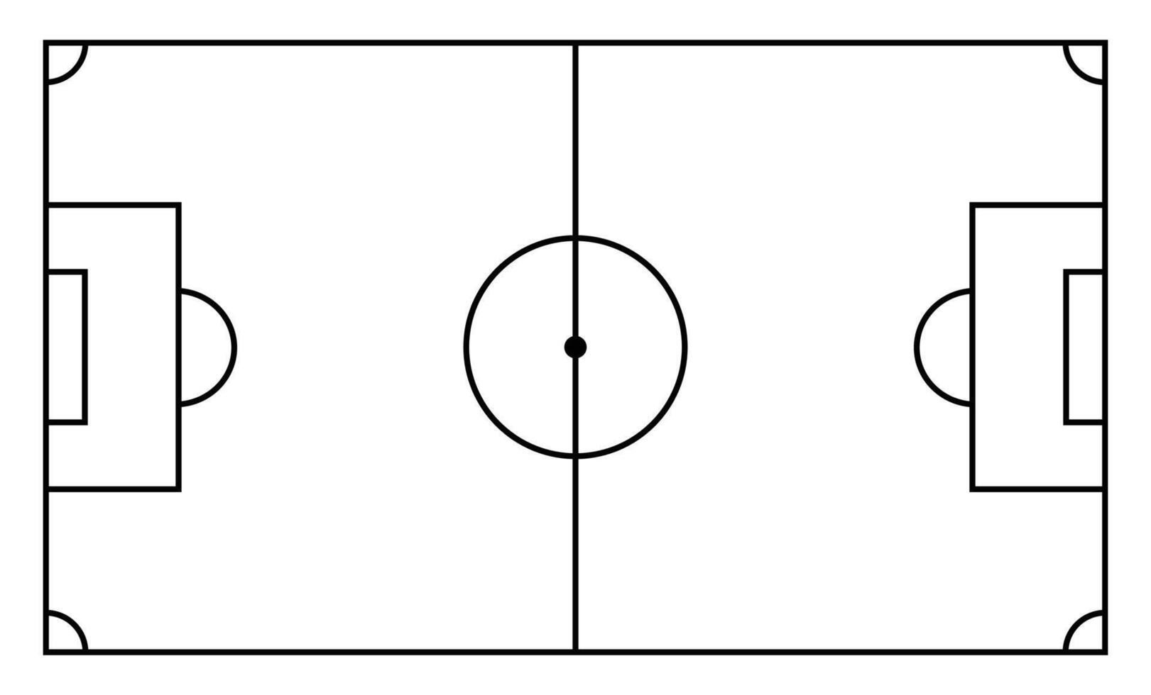Football Field Line . Football field Outline Drawing. Football Field Icon. vector