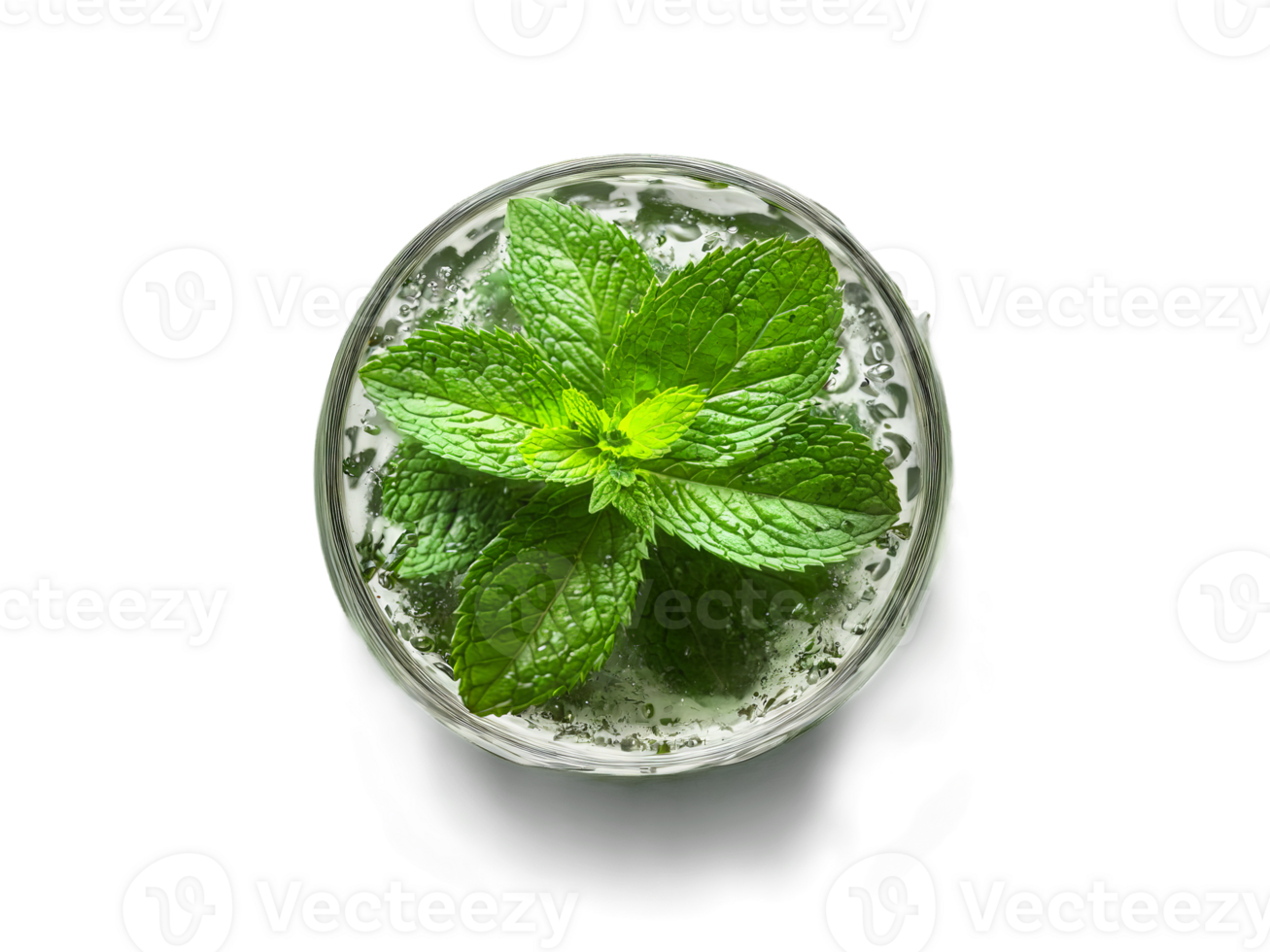 Spearmint Tea Refreshing spearmint tea in a clear glass with spearmint leaves and a cool png