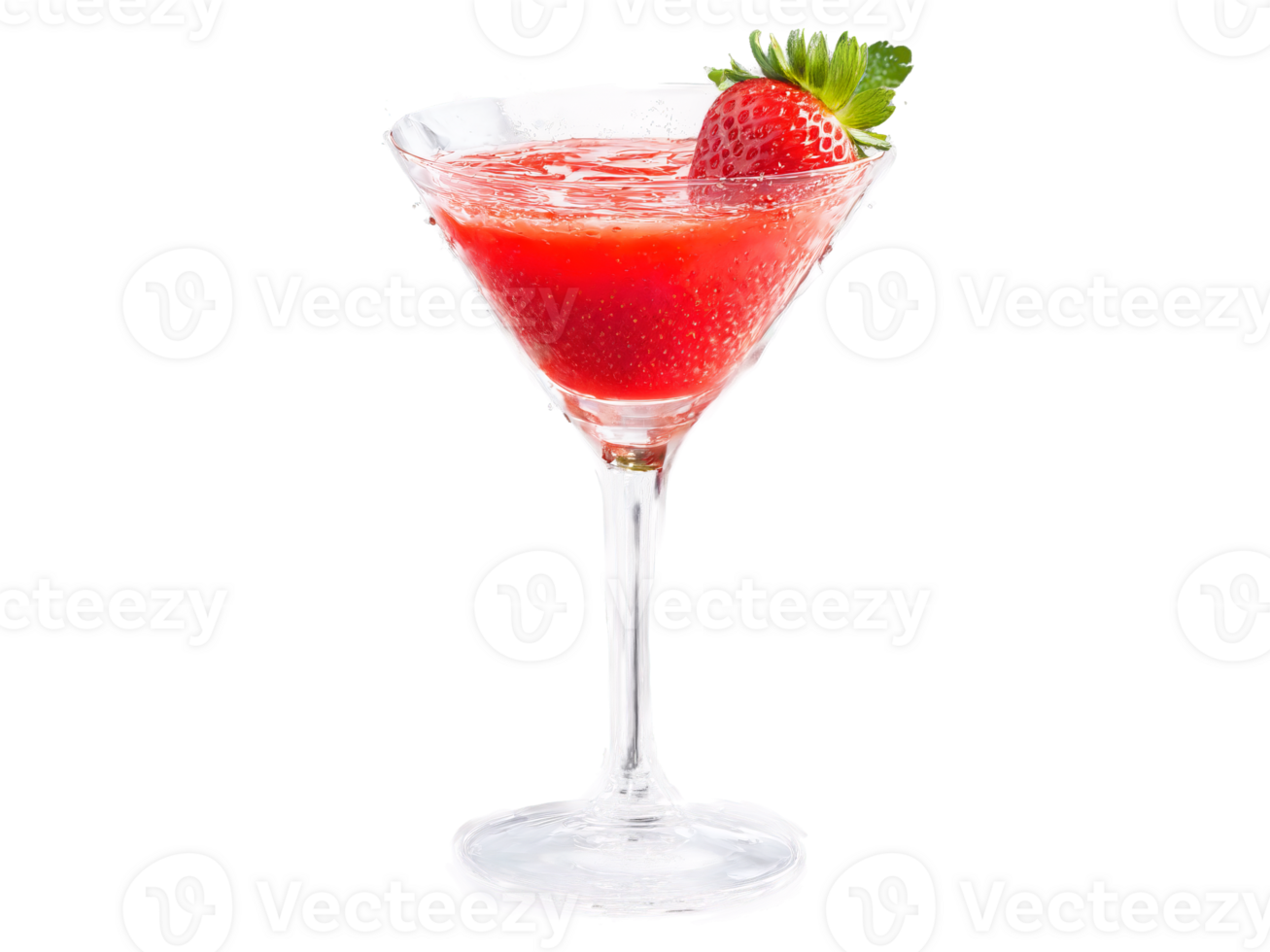 Erdbeere Saft hell rot Erdbeere Saft im ein Martini Glas Erdbeeren und Minze Spritzen gefangen png