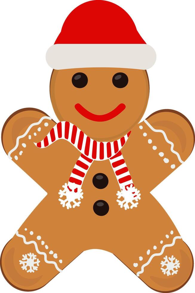Gingerbread man, Christmas character vector