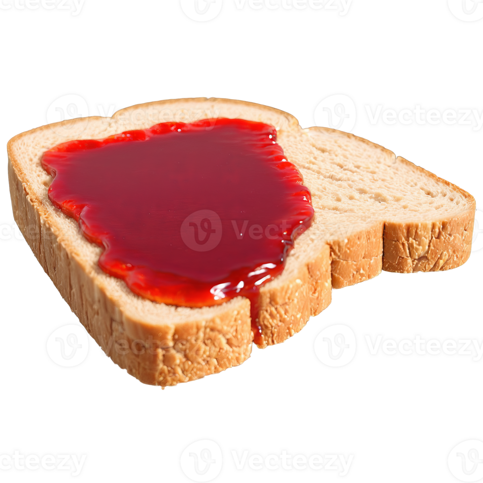 Peanut butter and jelly sandwich creamy peanut butter strawberry jam white bread cut diagonally Culinary png